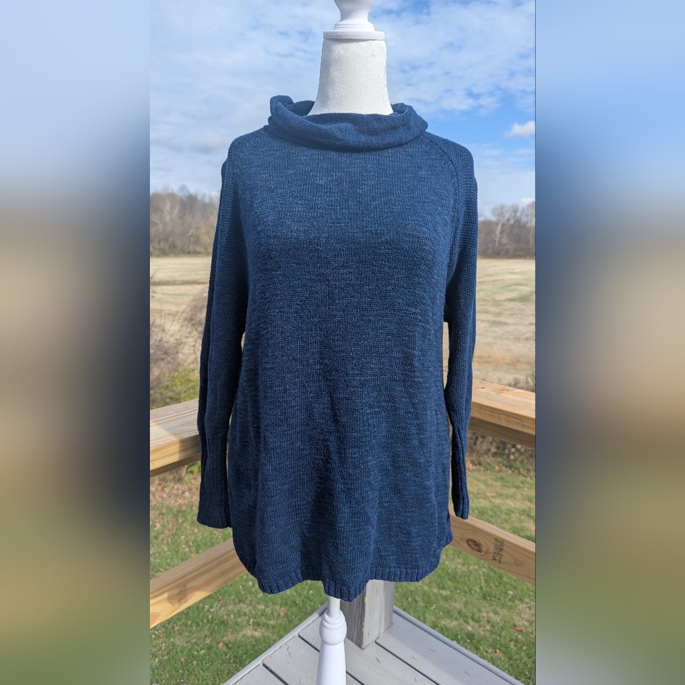Carbon2Cobalt Mock Neck Sweater Navy Size Large